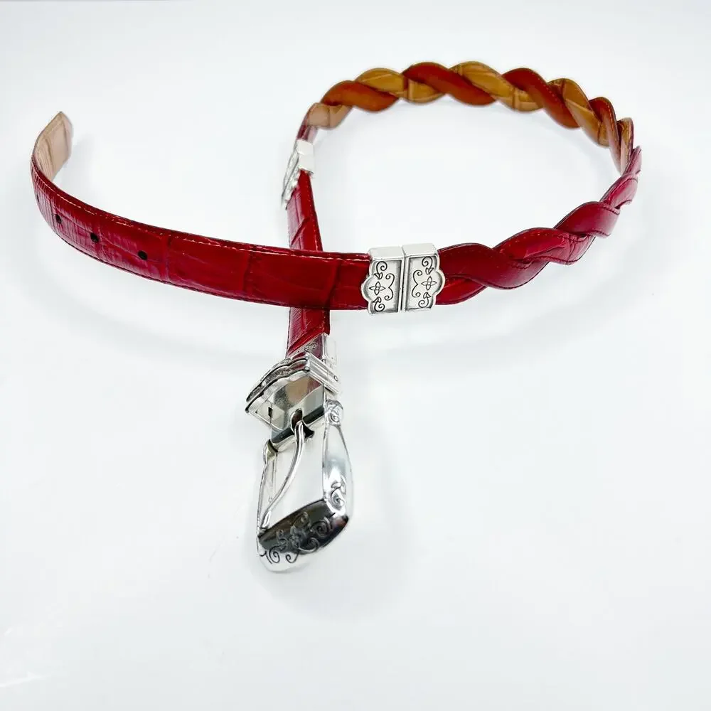 Brighton Reversible Red And Tan Belt Size Medium